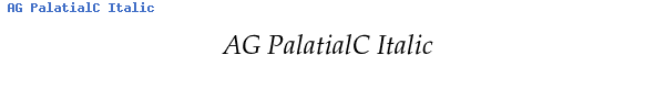Fuente AG PalatialC Italic.ttf