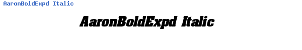 Fuente AaronBoldExpd Italic.ttf