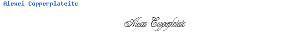 Fuente Alexei Copperplateitc.ttf