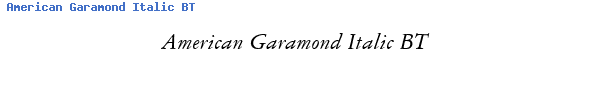 Fuente American Garamond Italic BT.ttf