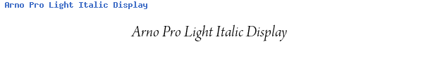 Fuente Arno Pro Light Italic Display.ttf