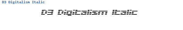 Fuente D3 Digitalism Italic.ttf