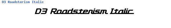 Fuente D3 Roadsterism Italic.ttf