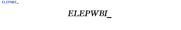 Fuente ELEPWBI_.TTF