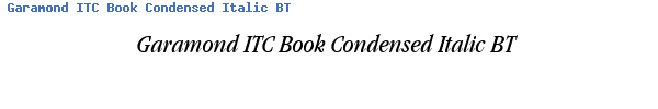 Fuente Garamond ITC Book Condensed Italic BT.ttf