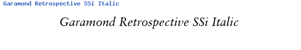 Fuente Garamond Retrospective SSi Italic.ttf