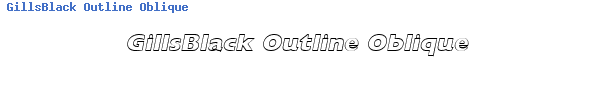 Fuente GillsBlack Outline Oblique.ttf
