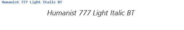 Fuente Humanist 777 Light Italic BT.ttf