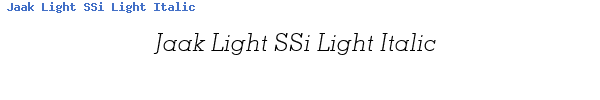 Fuente Jaak Light SSi Light Italic.ttf