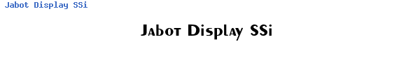Fuente Jabot Display SSi.ttf