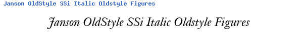Fuente Janson OldStyle SSi Italic Oldstyle Figures.ttf