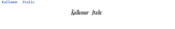 Fuente Kallamar  Italic.ttf