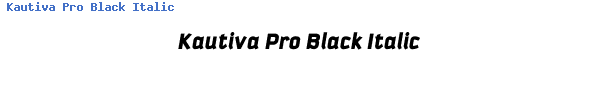 Fuente Kautiva Pro Black Italic.ttf