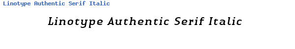Fuente Linotype Authentic Serif Italic.TTF