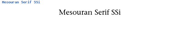 Fuente Mesouran Serif SSi.ttf