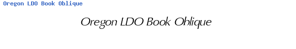 Fuente Oregon LDO Book Oblique.ttf