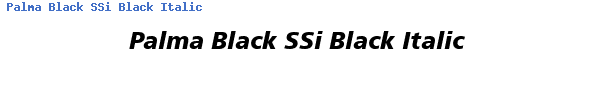 Fuente Palma Black SSi Black Italic.ttf