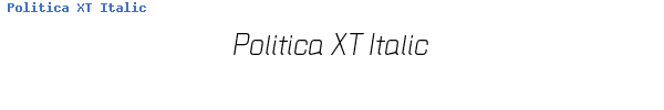 Fuente Politica XT Italic.otf
