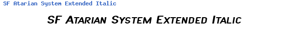 Fuente SF Atarian System Extended Italic.ttf