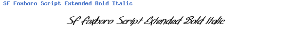Fuente SF Foxboro Script Extended Bold Italic.ttf