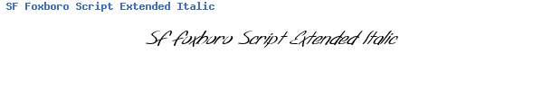 Fuente SF Foxboro Script Extended Italic.ttf