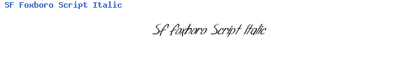 Fuente SF Foxboro Script Italic.ttf