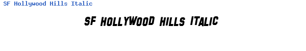 Fuente SF Hollywood Hills Italic.ttf