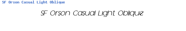 Fuente SF Orson Casual Light Oblique.ttf
