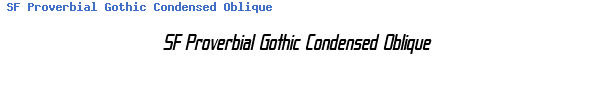 Fuente SF Proverbial Gothic Condensed Oblique.ttf