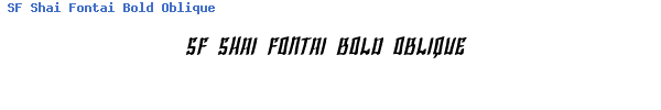 Fuente SF Shai Fontai Bold Oblique.ttf