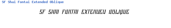 Fuente SF Shai Fontai Extended Oblique.ttf