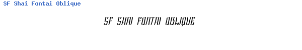Fuente SF Shai Fontai Oblique.ttf