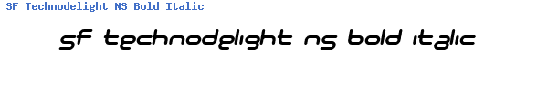 Fuente SF Technodelight NS Bold Italic.ttf