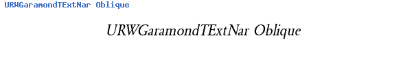Fuente URWGaramondTExtNar Oblique.ttf