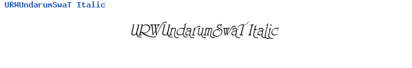 Fuente URWUndarumSwaT Italic.ttf