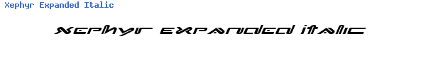 Fuente Xephyr Expanded Italic.ttf