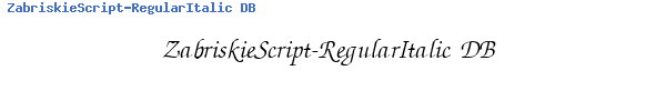 Fuente ZabriskieScript-RegularItalic DB.ttf