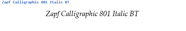 Fuente Zapf Calligraphic 801 Italic BT.ttf