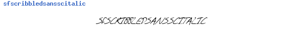 Fuente sfscribbledsansscitalic.ttf